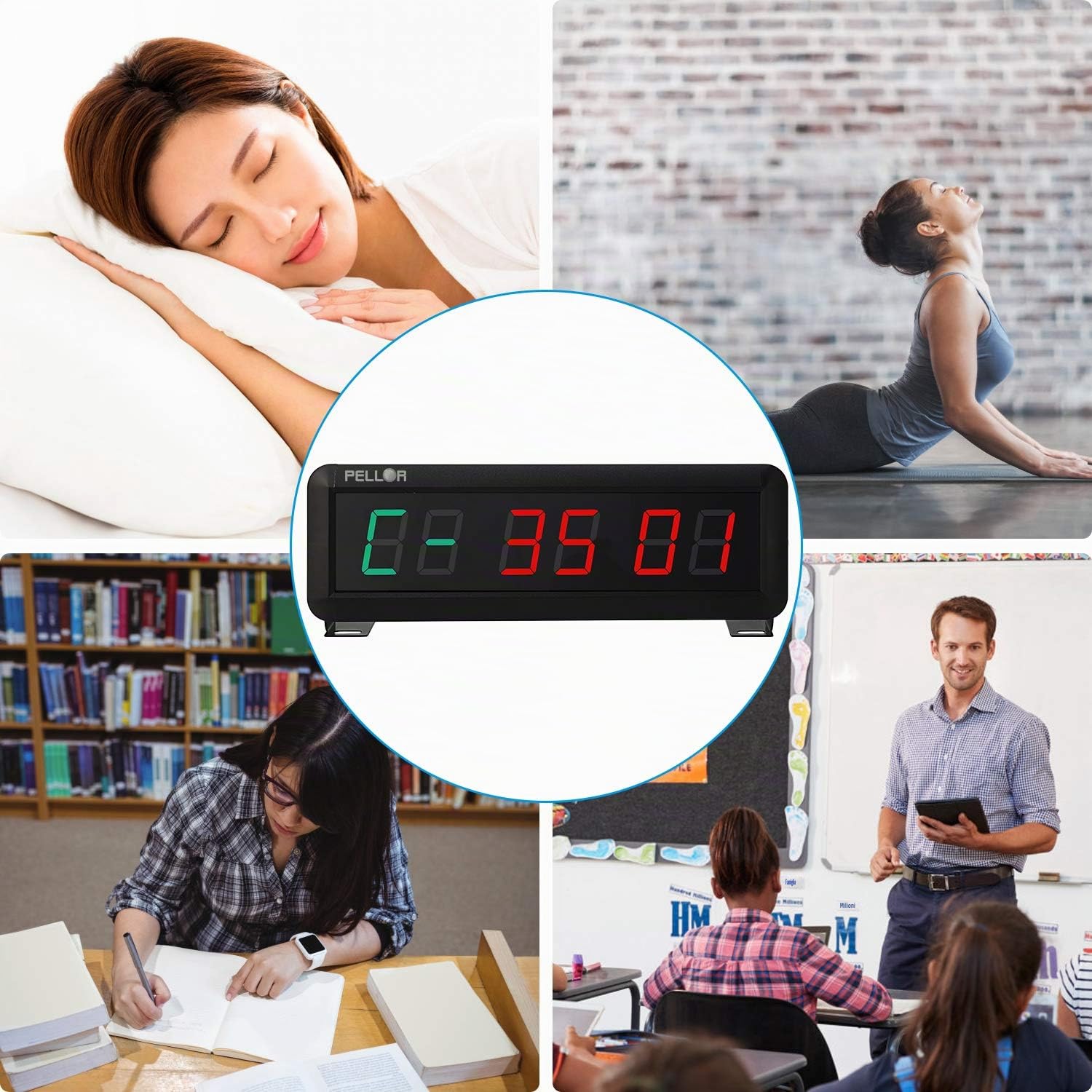 Pellor gym timer orologio palestra LED telecomando