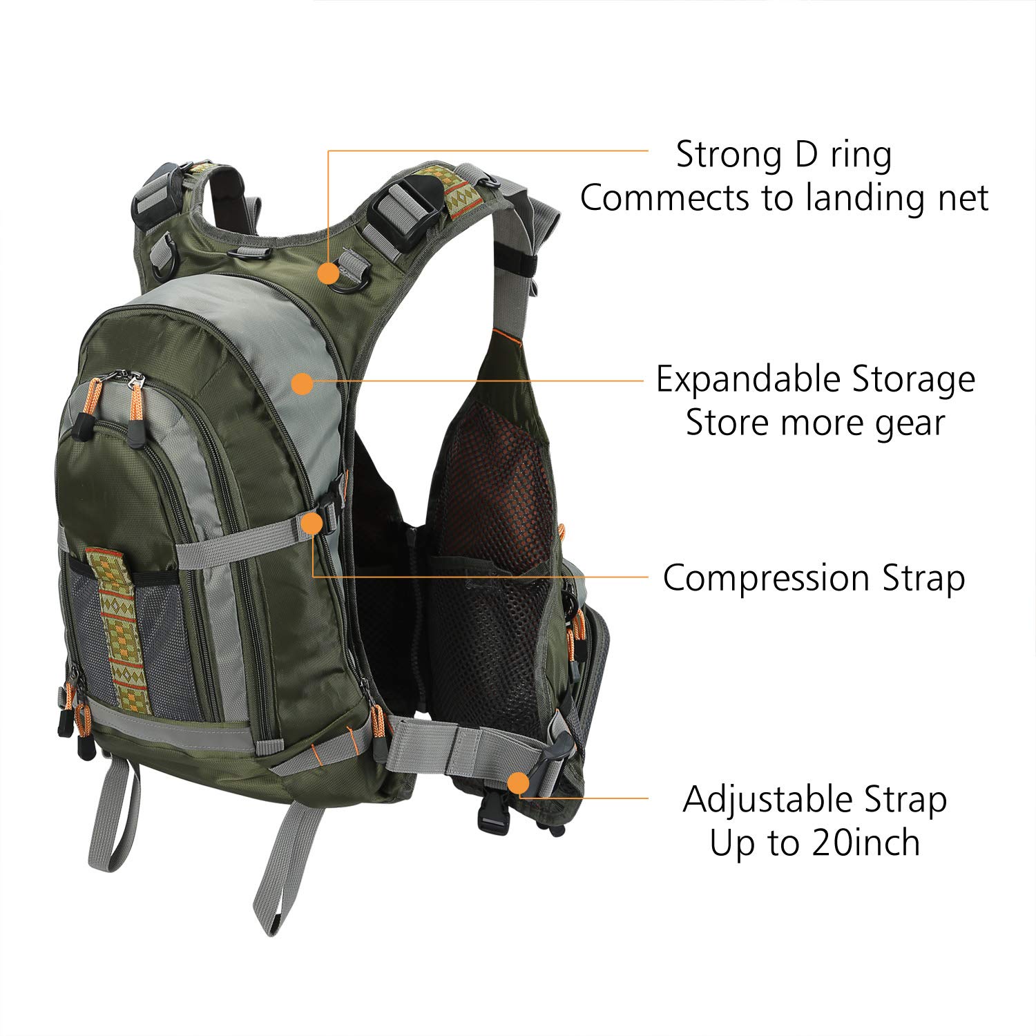 PELLOR Fishing Gilet da Pesca Uomo Multi-Tasca Traspirante