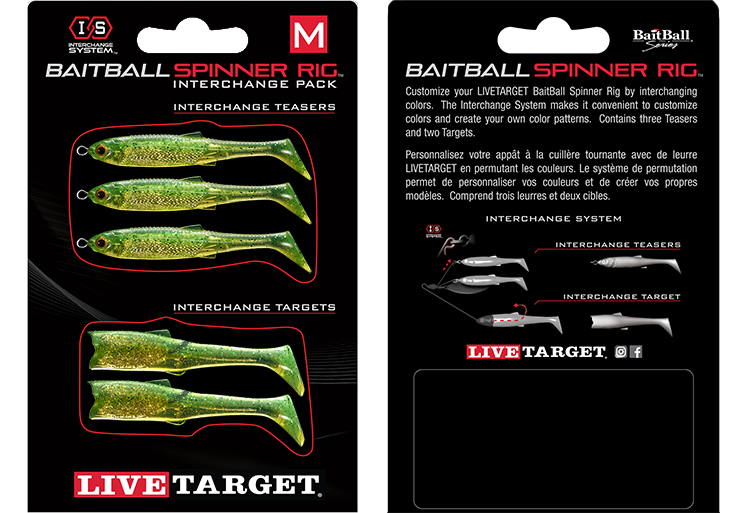 Livetarget BaitBall Spinner Rig Interchange Pack Small 850 Smoke