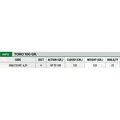 Linea Effe Toro 4.20 m Canna Inglese 100 g Mare Lago Fiume