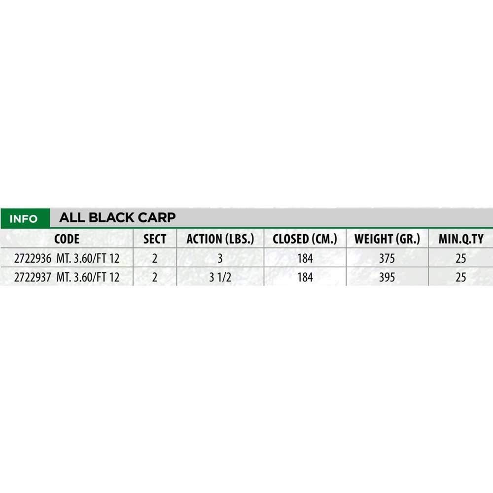 Linea Effe Canne Black Carp Canna 3,60 m 3 lbs Carbonio