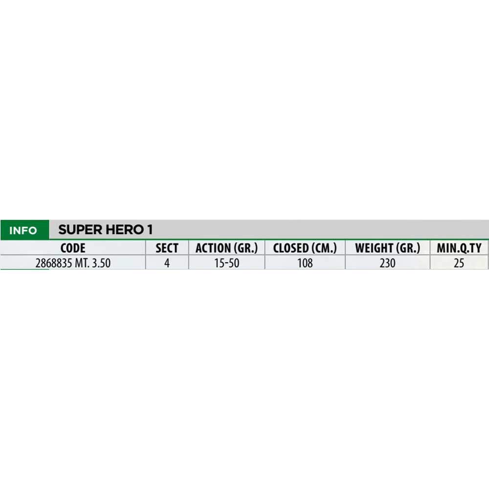 Lineaeffe Super Hero 1 3.50 m canna pesca 15-50 g sezioni