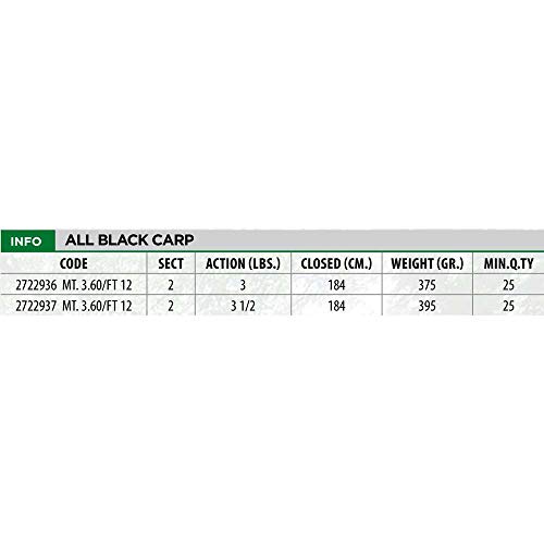 Linea Effe Canne Black Carp Canna 3,60 m 3 lbs Carbonio