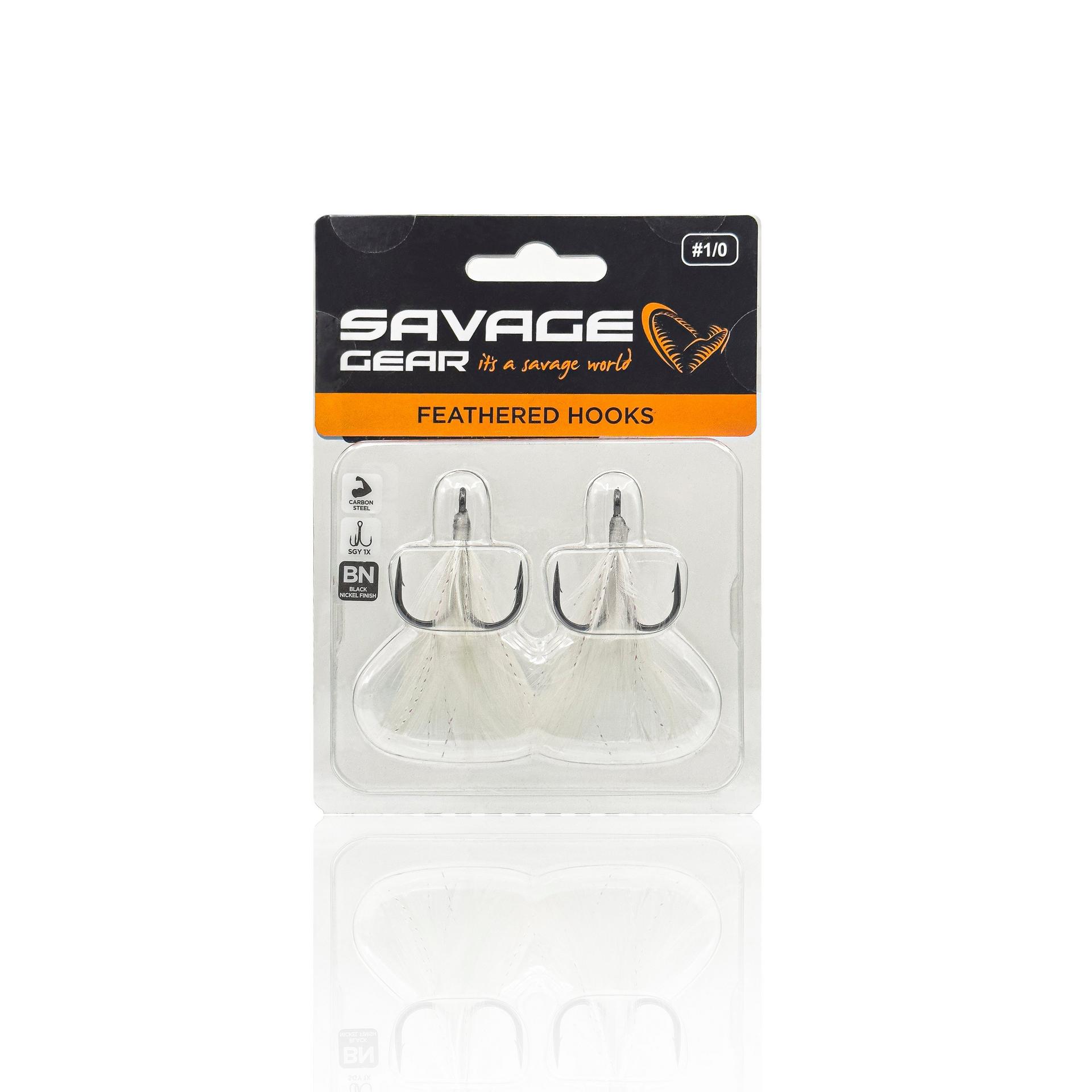 Savage Gear Weight Feathered Treble Hooks ancoretta Natural