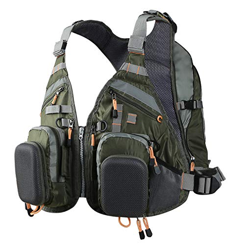 PELLOR Fishing Gilet da Pesca Uomo Multi-Tasca Traspirante