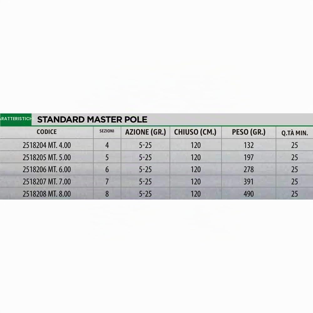 Lineaeffe Standard Master Pole 6 m canna fissa 5-25 g