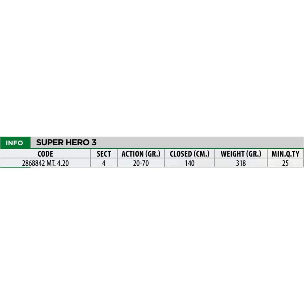 Linea Effe Super Hero 3 Canna Inglese 4,20 m 20-70 g