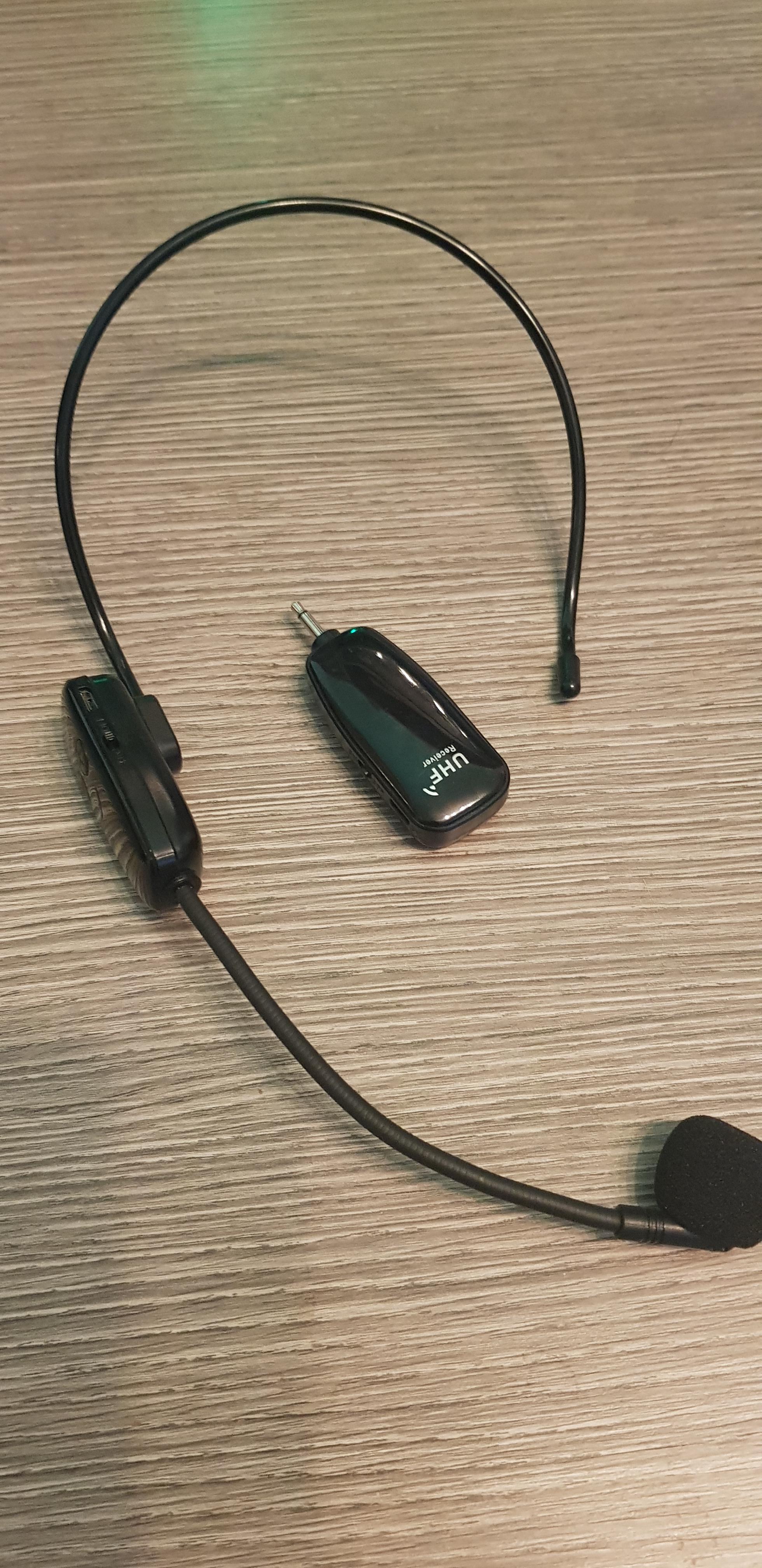 PELLOR Microfono Archetto Wireless UHF 2 in 1 Nero